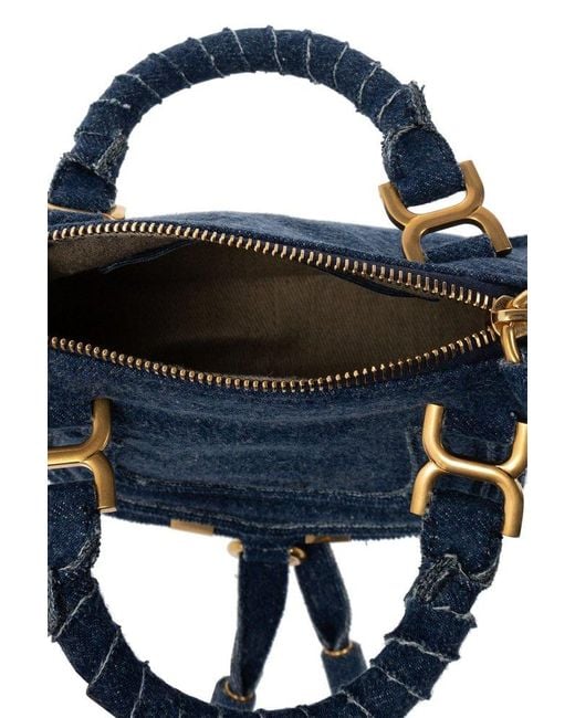 Chloé Dark Blue Denim Mini Marcie Handbag