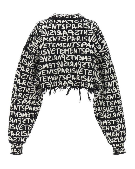 Vetements Black 'Graffiti Monogram' Sweater