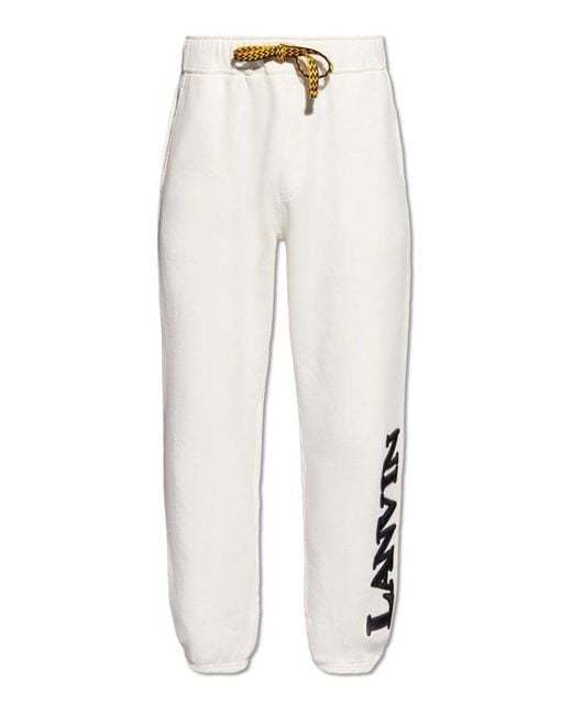 Lanvin White X Future Logo Embroidered Drawstring Pants for men