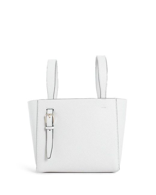 Valextra White Mini Soft Bucket Bag