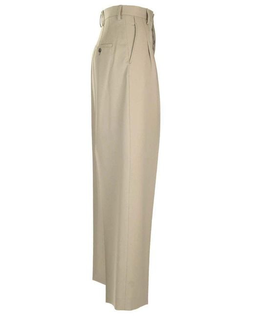 AMI Natural Wide Leg Trousers