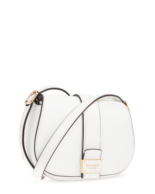 Kate Spade White Logo Engraved Shoulder Bag