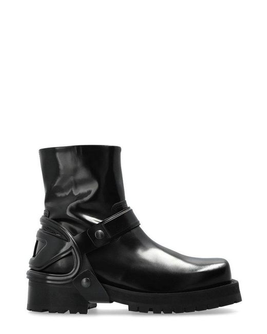 DIESEL Black D-Texan Ch Square Toe Boots for men