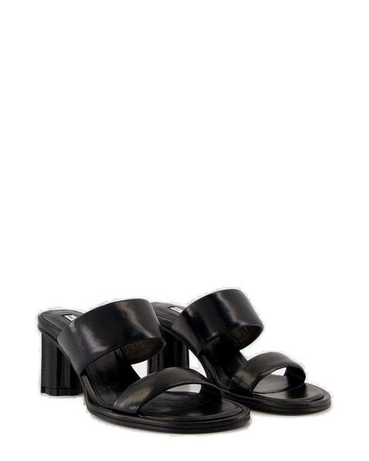 AMI Black Paris Double-Strap Slip-On Sandals