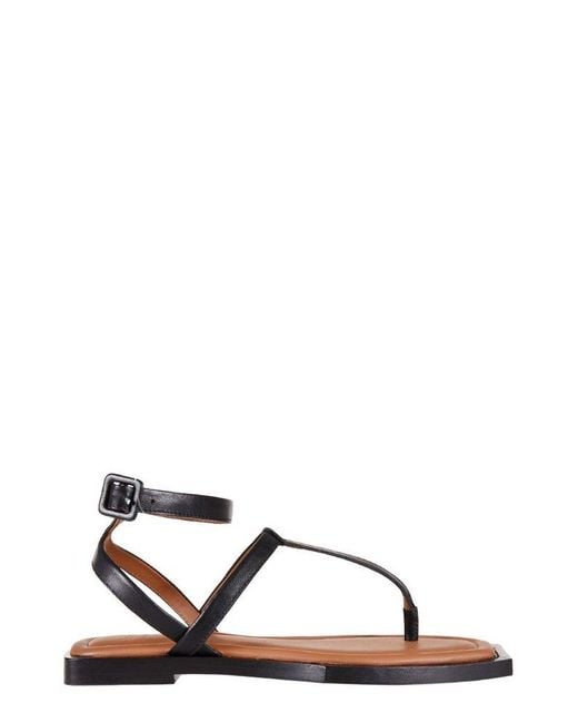 black ankle strap flat sandals