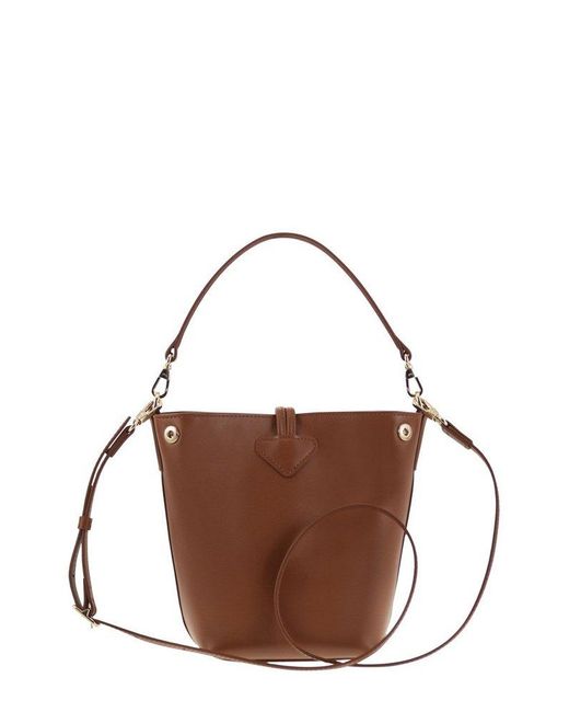 Longchamp Brown Le Roseau Xs Bucket Bag