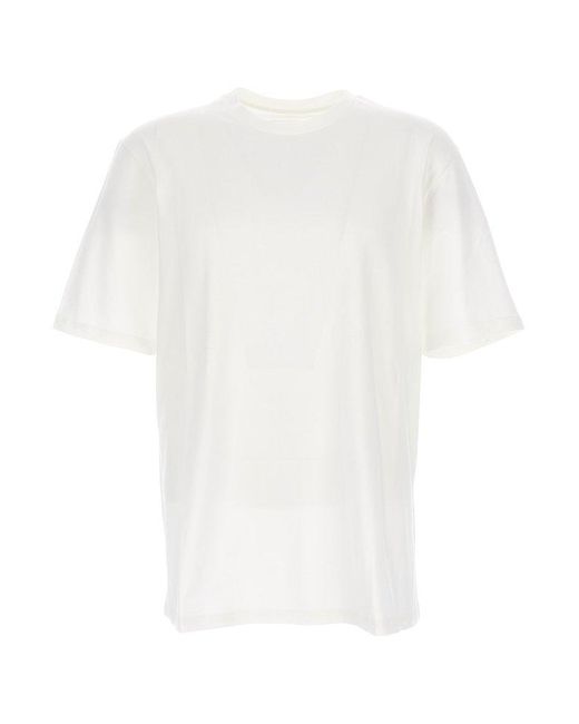 Jil Sander White Back Print Short-sleeved T-shirt In Cotton