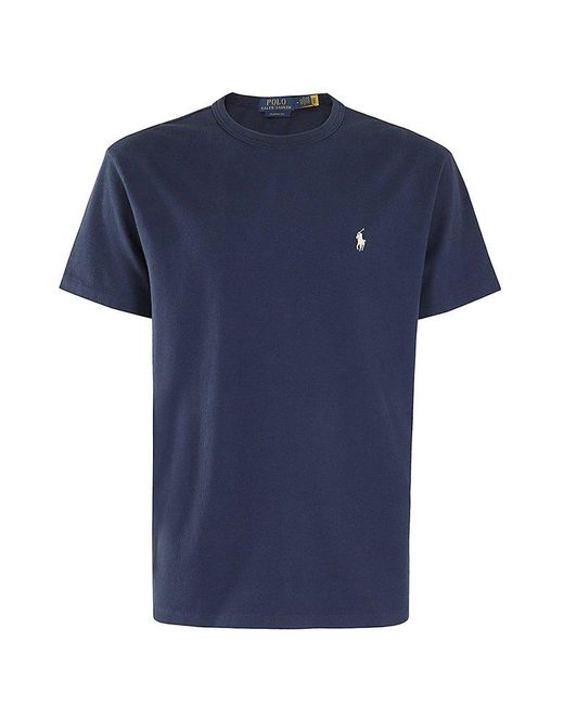 Polo Ralph Lauren Blue Logo Embroidered Crewneck T-shirt for men