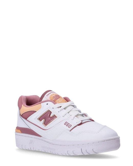 New Balance White Bb550 Panelled Lace-up Sneakers