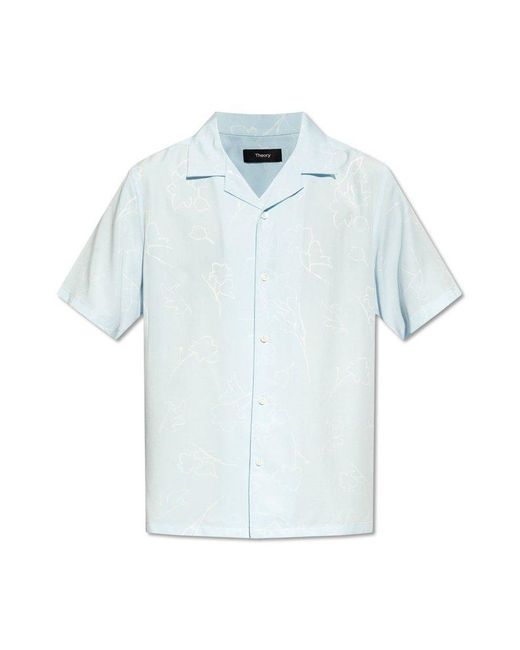 Theory Blue Shirt With Short Sleeves, for men
