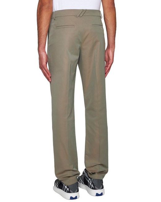 Burberry Gray Mid Rise Straight-leg Trousers for men