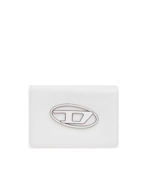 DIESEL White '1dr Tri-fold' Leather Wallet