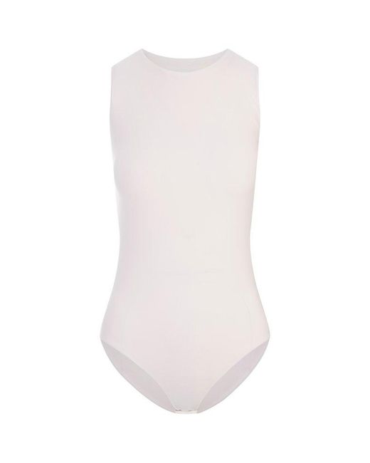 Jil Sander White Fitted Bodysuit Top