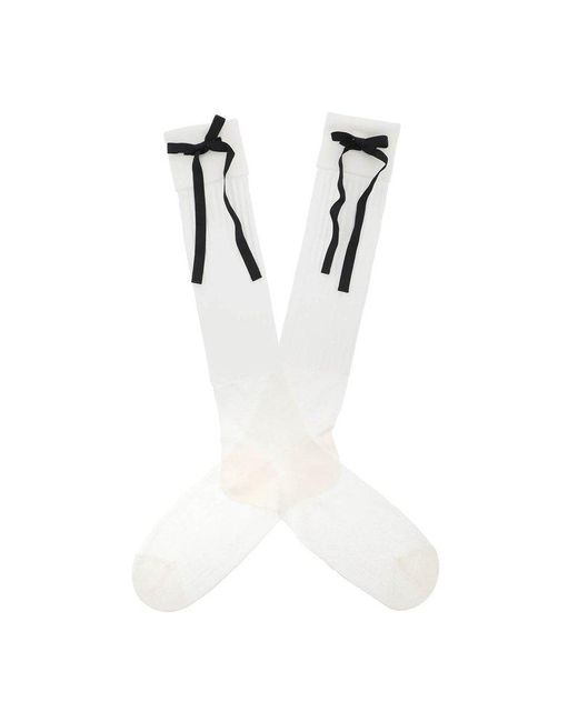 Maison Margiela White Socks With Bows for men