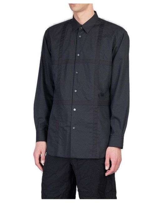 Comme des Garçons Blue Polka-Dot Checked Shirt for men