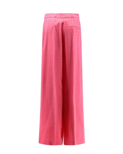 Semicouture Pink Wide Leg Trousers
