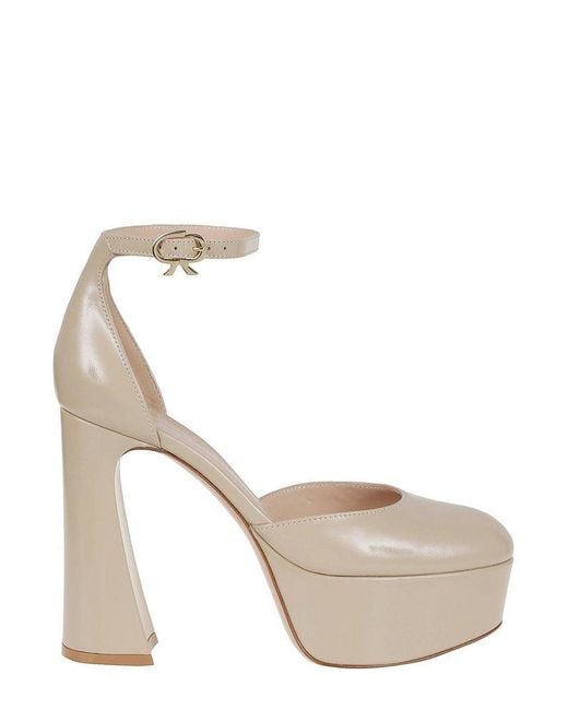 Gianvito Rossi Natural Nuit Ankle Strap Pumps