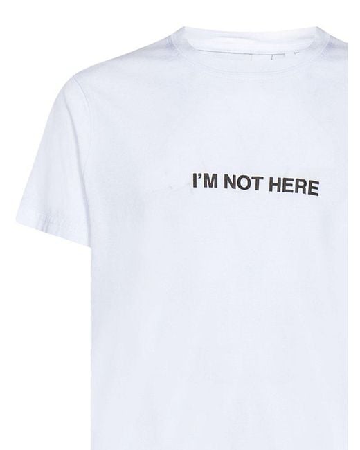 Aspesi White Slogan Printed Crewneck T-shirt for men