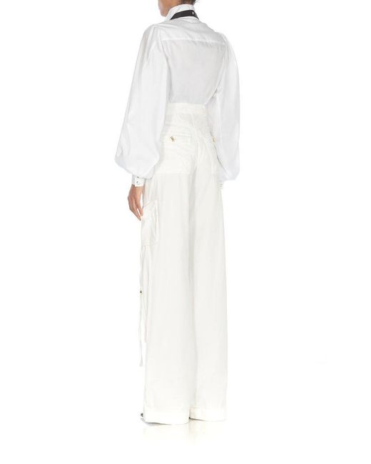 Elisabetta Franchi White Body Shirt With Necktie