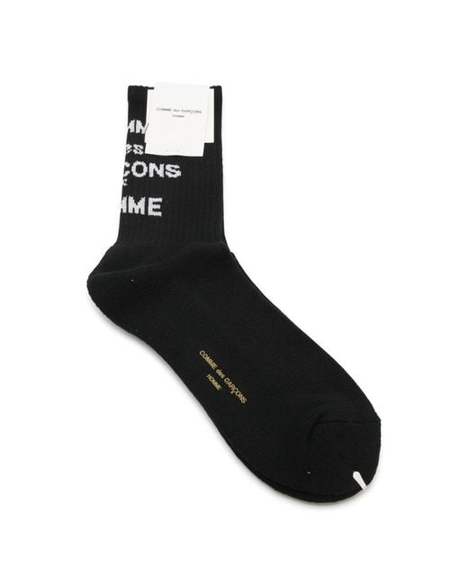 Comme des Garçons Black Logo Intarsia Calf-length Socks for men