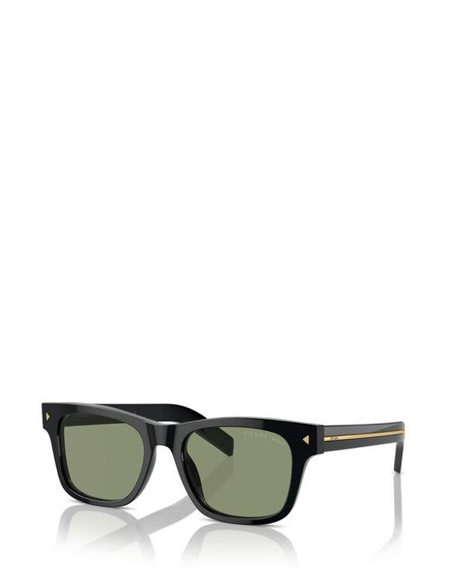 Prada Green Rectangular Frame Sunglasses for men