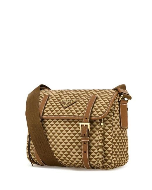 Prada Brown Re-Nylon Foldover Top Crossbody Bag