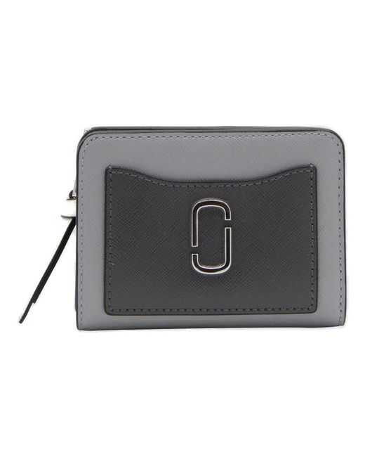 Marc Jacobs Gray Wolf Grey Leather The Mini Compact Wallet