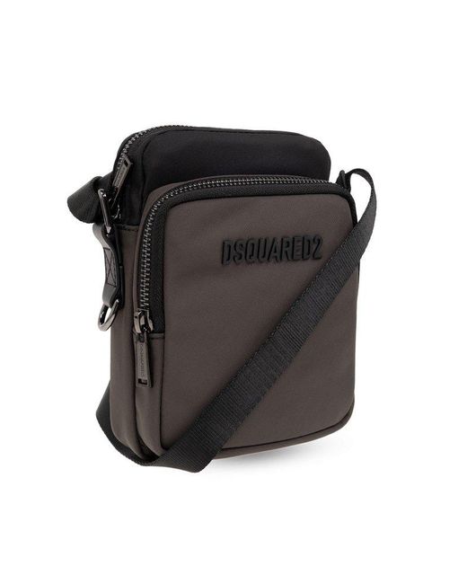 DSquared² Black Shoulder Bag With Logo, for men