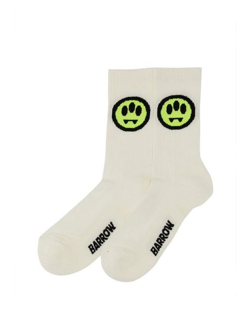 Barrow Green Logo-intarsia Ribbed Socks for men