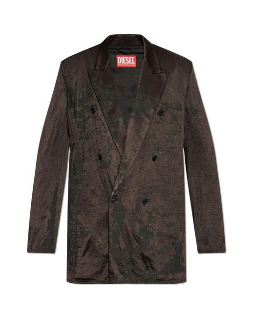 DIESEL Black Double-Breasted Blazer for men