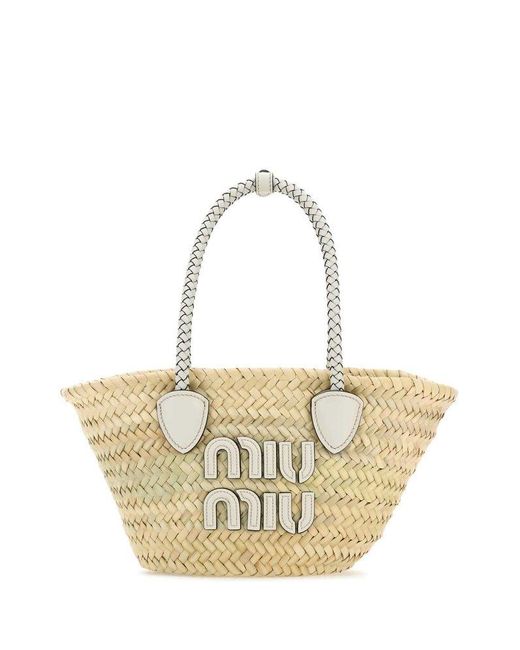 Miu Miu White Palm Shopping Bag
