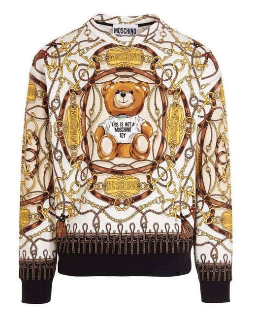 Moschino Multicolor Military Teddy Sweatshirt for men
