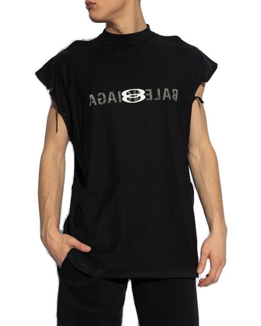 Tシャツ・カットソー BALENCIAGA LOGO TANK TOP Balenciaga Tank Top With Logo, in Black for Men | Lyst