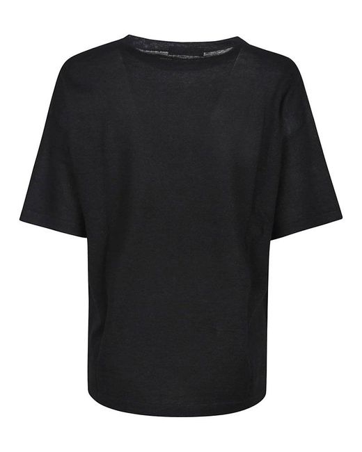 Aragona Black Crew Neck Top