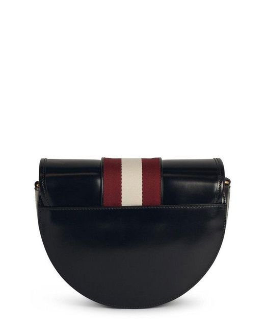 【送料&関税込】Bally Beckett Logo Printed Studded Shoulder BALLY Beckett Flat medium studded glossed-leather shoulder