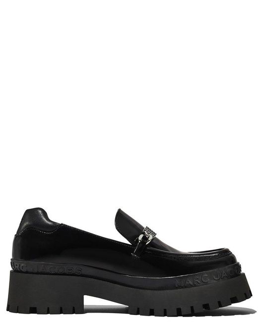 Marc Jacobs Black Barcode Monogram Loafers