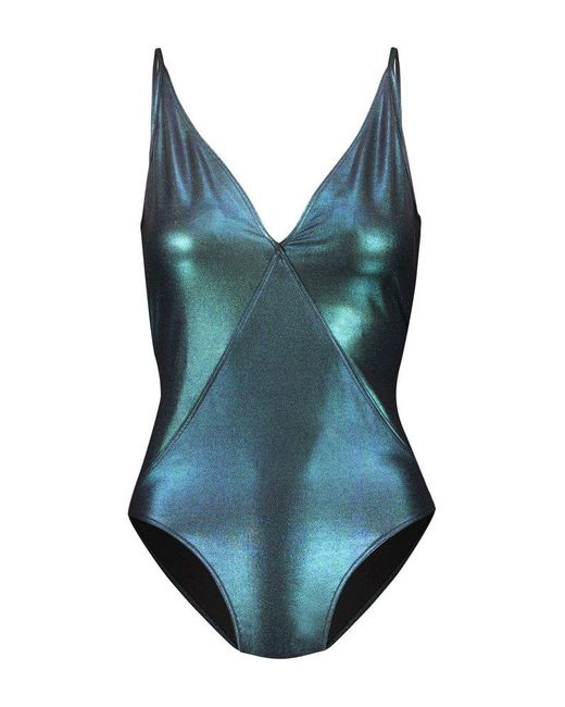 Rick Owens Blue Deep V Bather Swimsuit Clothing