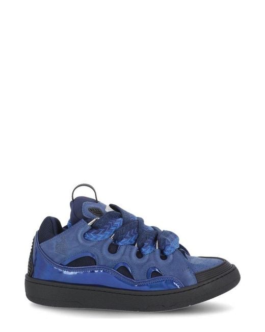 Lanvin Blue Curb Lace-up Sneakers