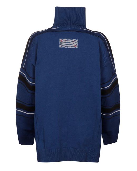 Adidas By Stella McCartney Blue High Neck Sweatshirt