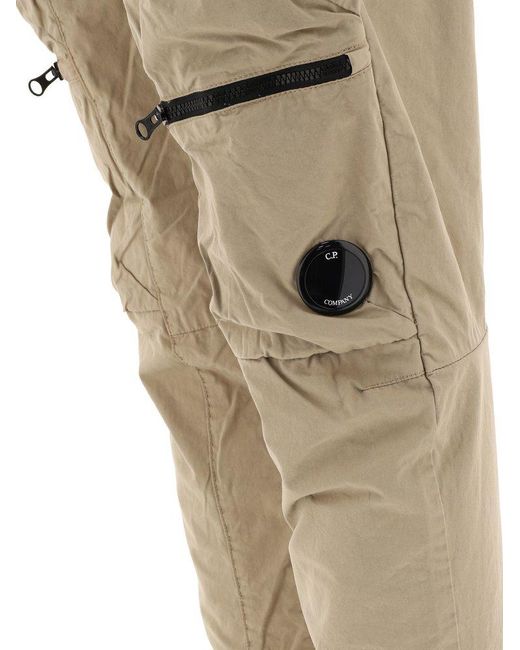 C P Company Natural Lens Patch Cargo Trousers for men