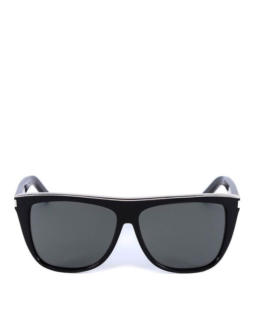 Saint Laurent Black 137 Devon Square Frame Sunglasses for men