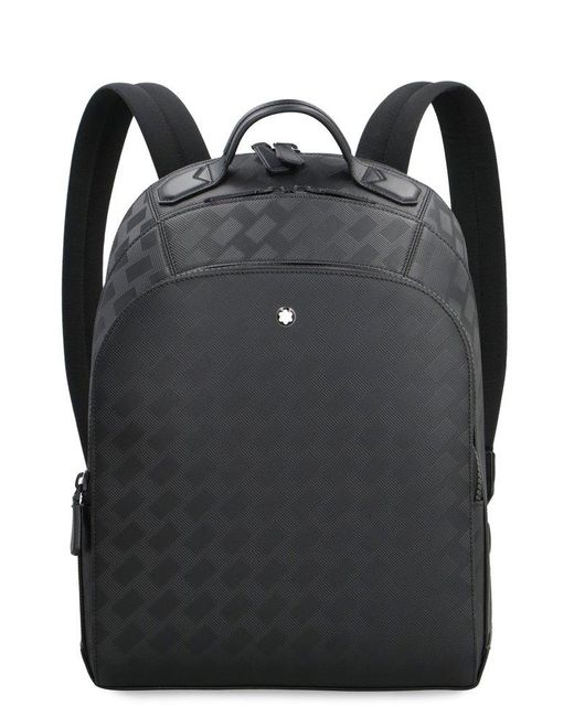 Montblanc Black Logo Detailed Zipped Backpack for men
