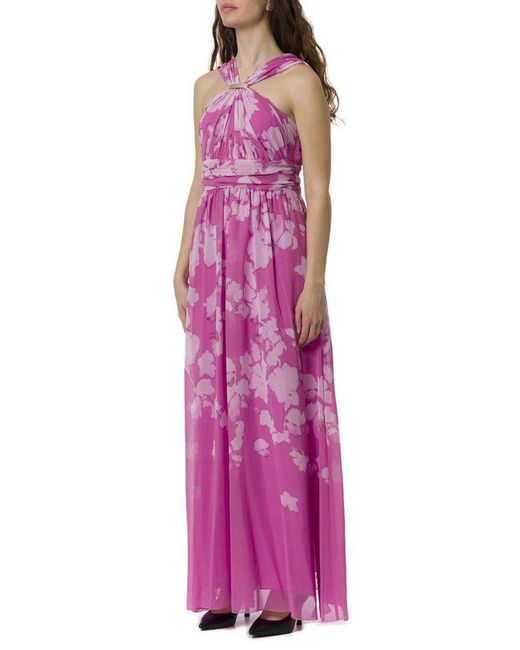 Liu Jo Purple Floral Designed Long Dress