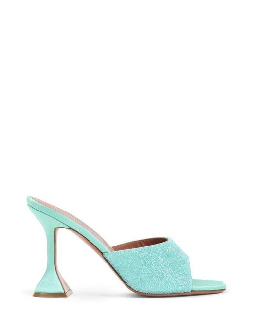 AMINA MUADDI Green Lupita Crystal Dust 95 Sandals