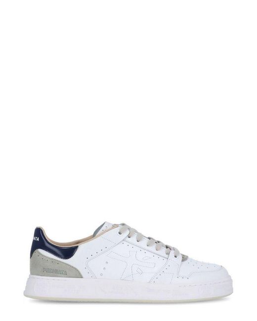 Premiata White Quinn Lace-up Sneakers for men