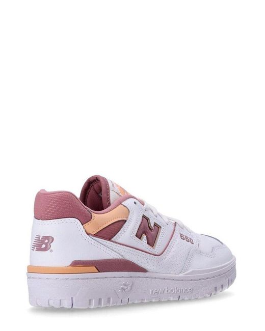 New Balance White Bb550 Panelled Lace-up Sneakers
