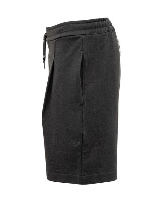 A PAPER KID Black Drawstring Casual Shorts for men