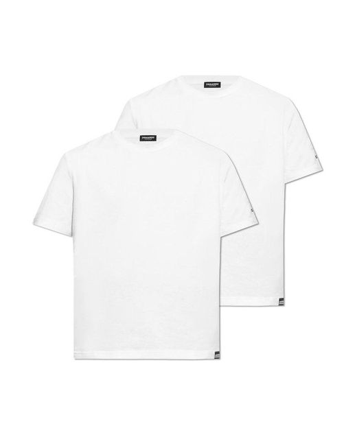 DSquared² White Pack Of Two Crewneck T-shirt for men