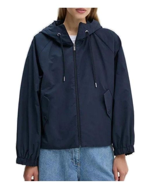 Weekend by Maxmara Blue Zip-Up Hooded Jacket