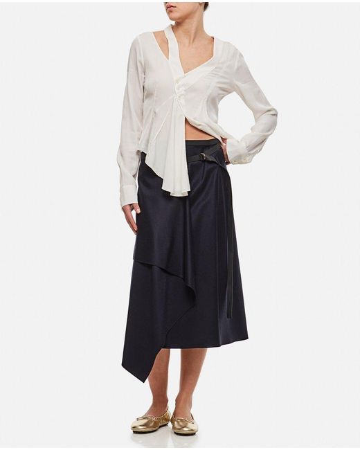 Fendi Blue Belted Asymmetric Skirt
